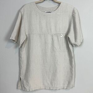 Vintage Jacobson’s Natural Linen Boxy Short Sleeve Top S